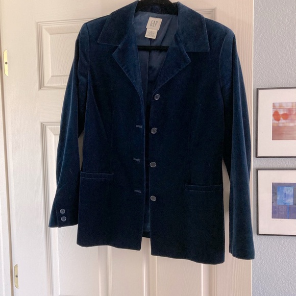 GAP Jackets & Blazers - 🫐VINTAGE 1990s🫐 GAP Blue Velvet Blazer/Suit Jacket; EUC